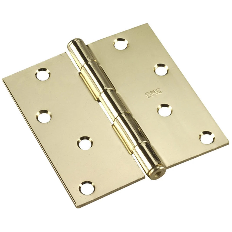 Full Mortise Butt Hinge - Size:4" - Finish:Brass - Corner Type:Square Corner